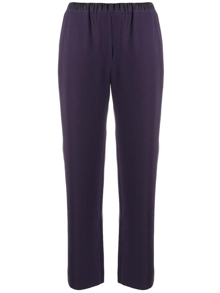 Emporio Armani Elasticated Straight Trousers - Purple