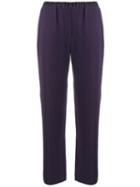 Emporio Armani Elasticated Straight Trousers - Purple