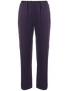 Emporio Armani Elasticated Straight Trousers - Purple