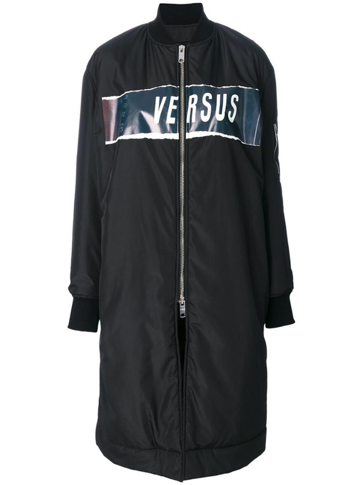 Versus Zipped Coat - Black