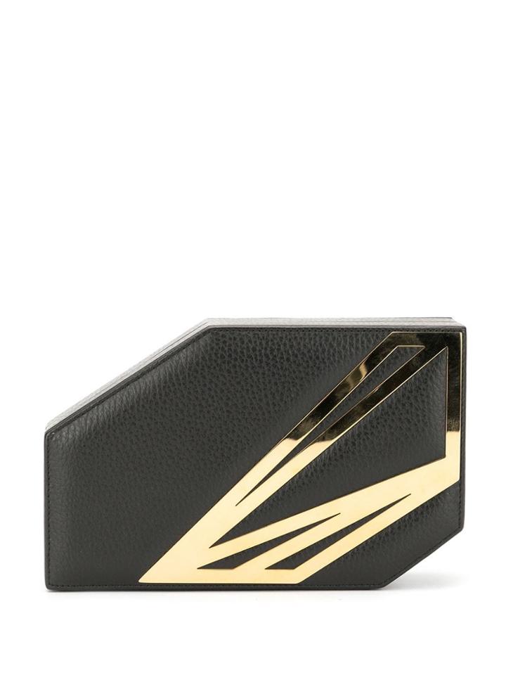 Rula Galayini Geometric Clutch - Black