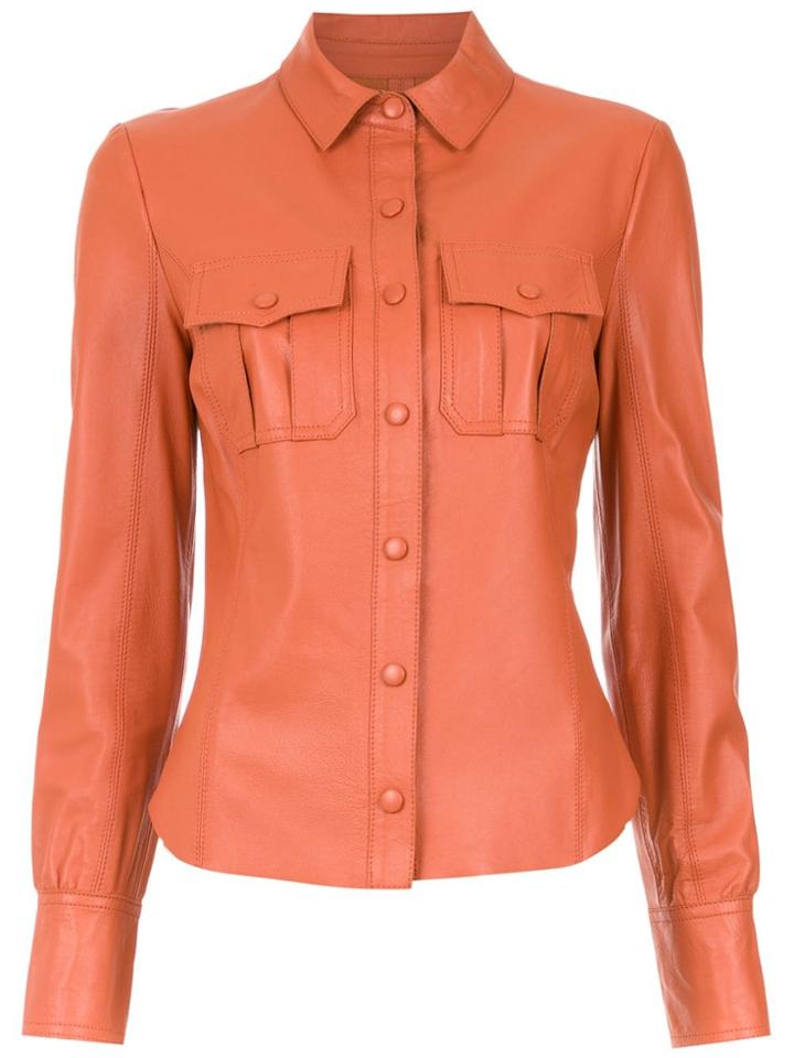 Nk Leather Shirt - Orange