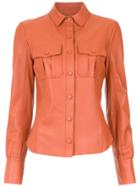 Nk Leather Shirt - Orange