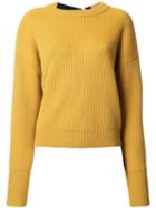 Le Ciel Bleu 'back Tape Knit' Sweater, Women's, Size: 36, Yellow/orange, Wool