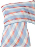 Stella Mccartney 'transparent Check' Off-shoulder Top