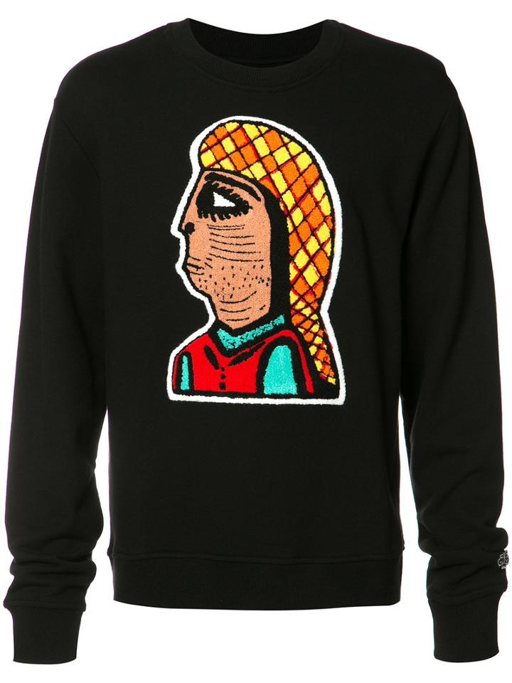 Haculla Printed Sweatshirt, Size: Large, Black, Cotton