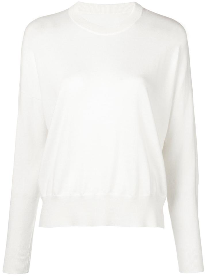 Mm6 Maison Margiela Elbow Patch Pull-on Sweater - White