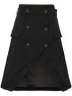 Delada Double-breasted Tuxedo Skirt - Black