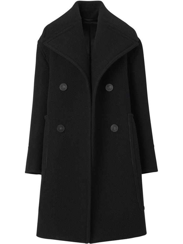 Burberry Wool Oversized Pea Coat - Black