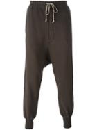 Rick Owens Drkshdw Drop Crotch Track Pants, Men's, Size: Xs, Brown, Cotton