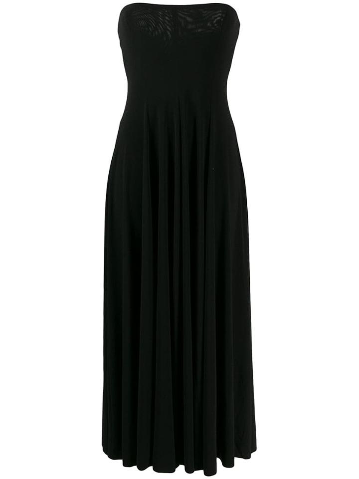 Norma Kamali Strapless Flared Dress - Black