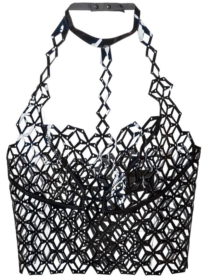 Iris Van Herpen Laser Cut Top, Women's, Size: 38, Black, Leather