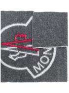 Moncler Printed Logo Scarf - Grey