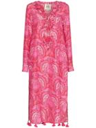 Figue Cerelina Batik-print Midi Dress - Pink