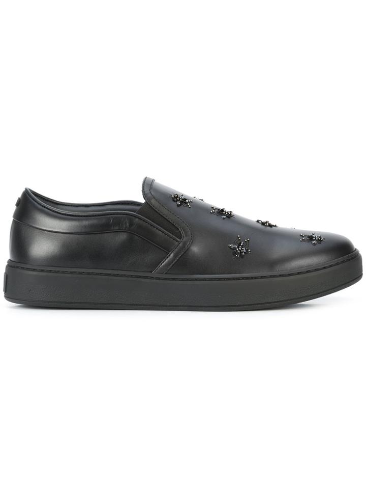 Dior Homme Slip On Embellished Sneakers - Black