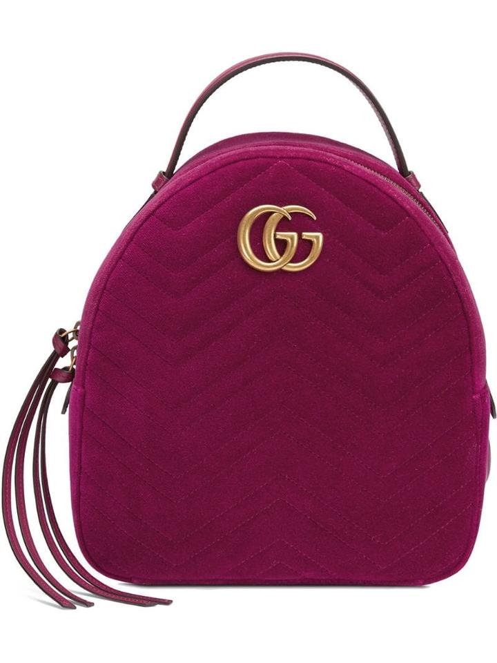 Gucci Gg Marmont Velvet Backpack - Pink