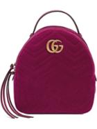 Gucci Gg Marmont Velvet Backpack - Pink
