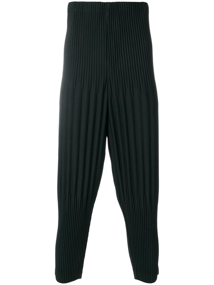 Homme Plissé Issey Miyake Ribbed Effect Trousers - Black