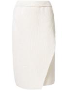 08sircus Diagonal Cut Pencil Skirt, Women's, Size: 1, White, Wool
