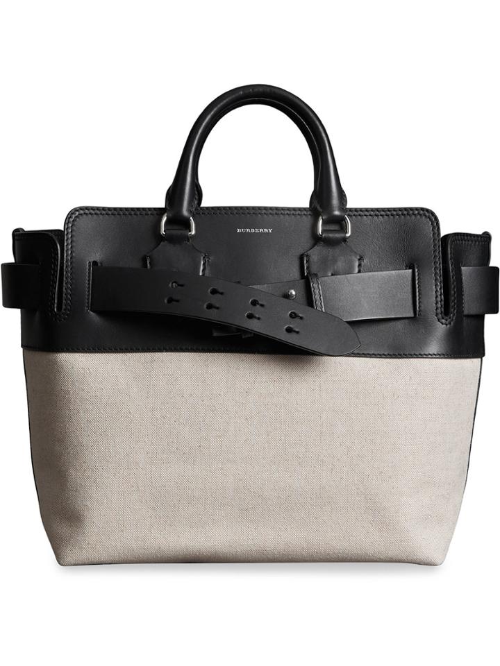 Burberry The Medium Canvas And Leather Belt Bag - Black