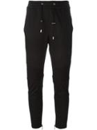 Balmain Ribbed Panel Track Pants, Women's, Size: 36, Black, Cotton/spandex/elastane