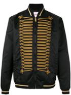 Palm Angels Embroidered Bomber Jacket, Men's, Size: 48, Black, Polyamide/viscose/polyester/metallic Fibre