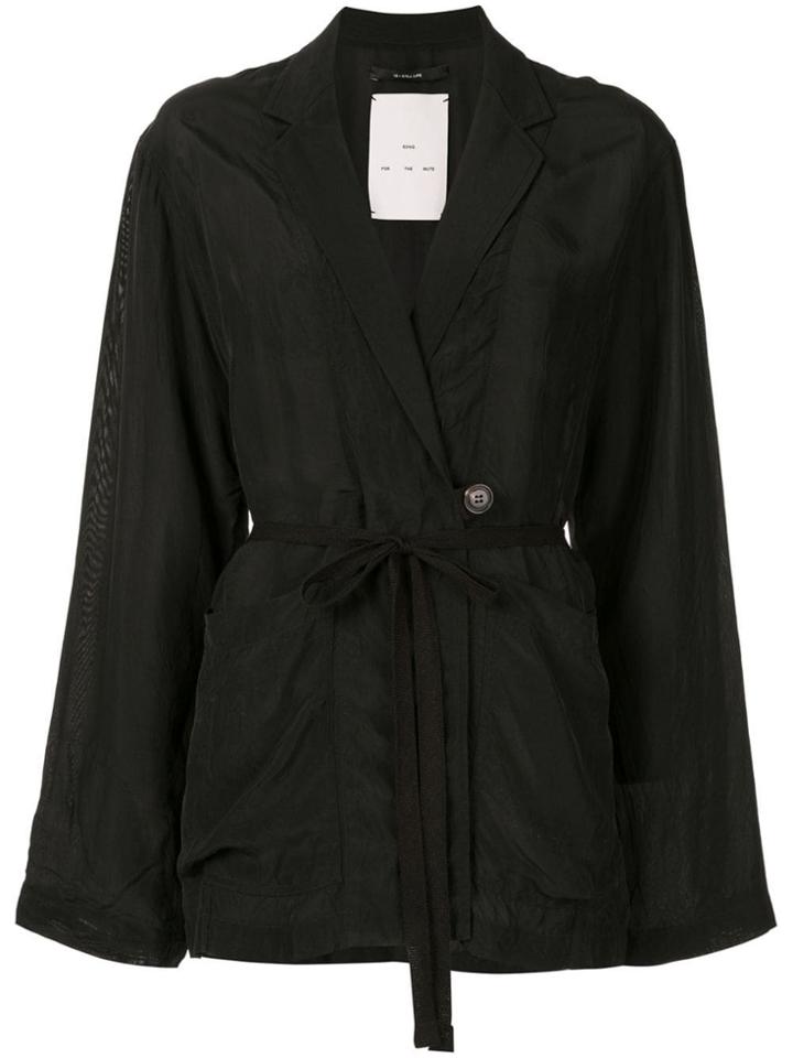 Song For The Mute Tie Waist Blazer - Black