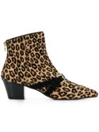 L'autre Chose Leopard Print Boots - Nude & Neutrals