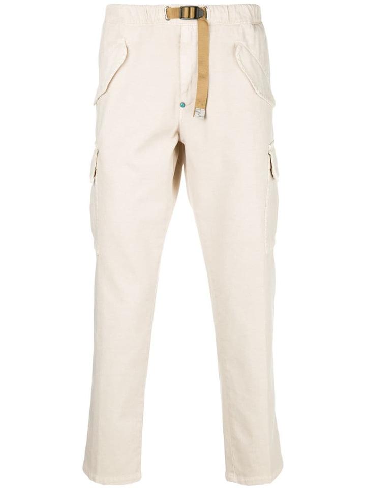 White Sand Belted Straight-leg Trousers - Neutrals