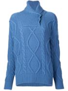 Stella Mccartney Fisherman's Wrap Neck Sweater, Women's, Size: 40, Blue, Cashmere/wool