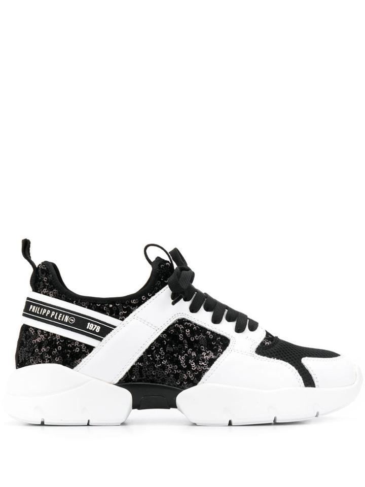 Philipp Plein Sequin Panel Sneakers - Black