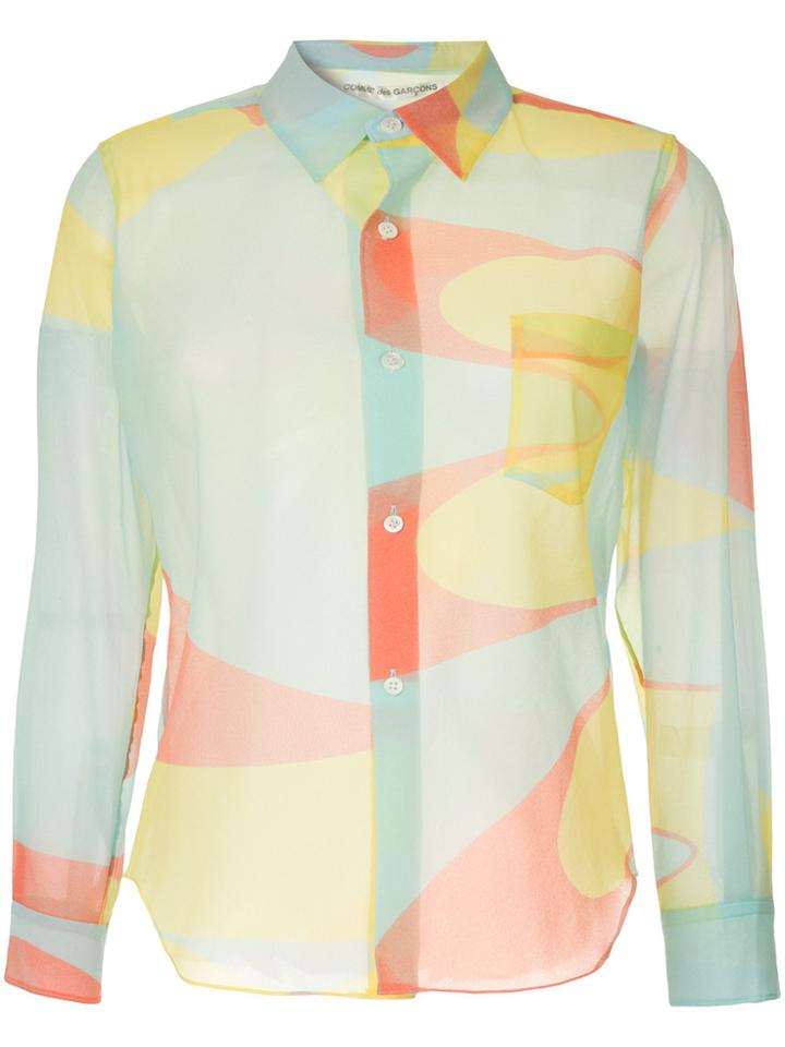 Comme Des Garçons Vintage Colour-block Fitted Shirt - Multicolour