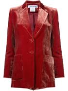 Bianca Spender Velvet Parlour Jacket, Women's, Size: 6, Red, Silk/cellulose