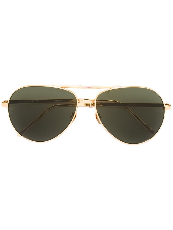 Linda Farrow - Fold-up Aviator Sunglasses - Unisex - Metal - 60, Grey, Metal