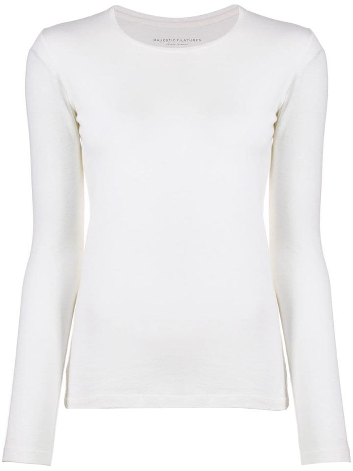 Majestic Filatures Round-neck Knit Top - White