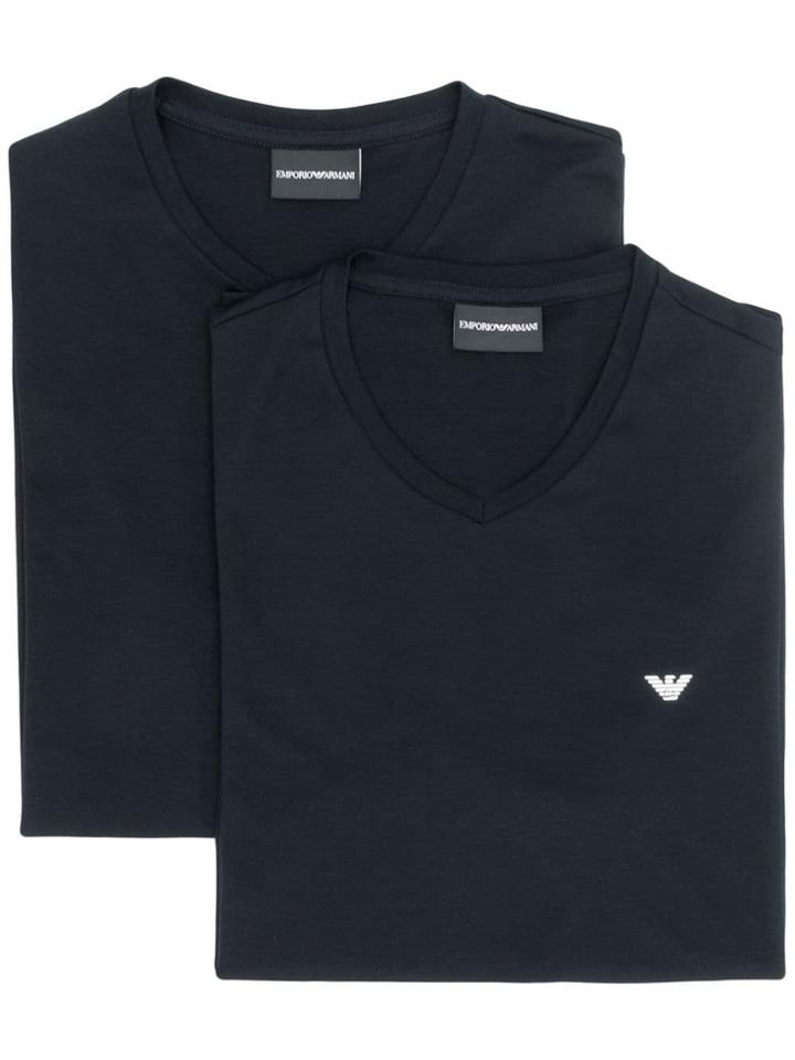 Emporio Armani 2 Pack Logo T-shirts - Blue