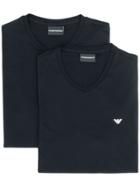 Emporio Armani 2 Pack Logo T-shirts - Blue