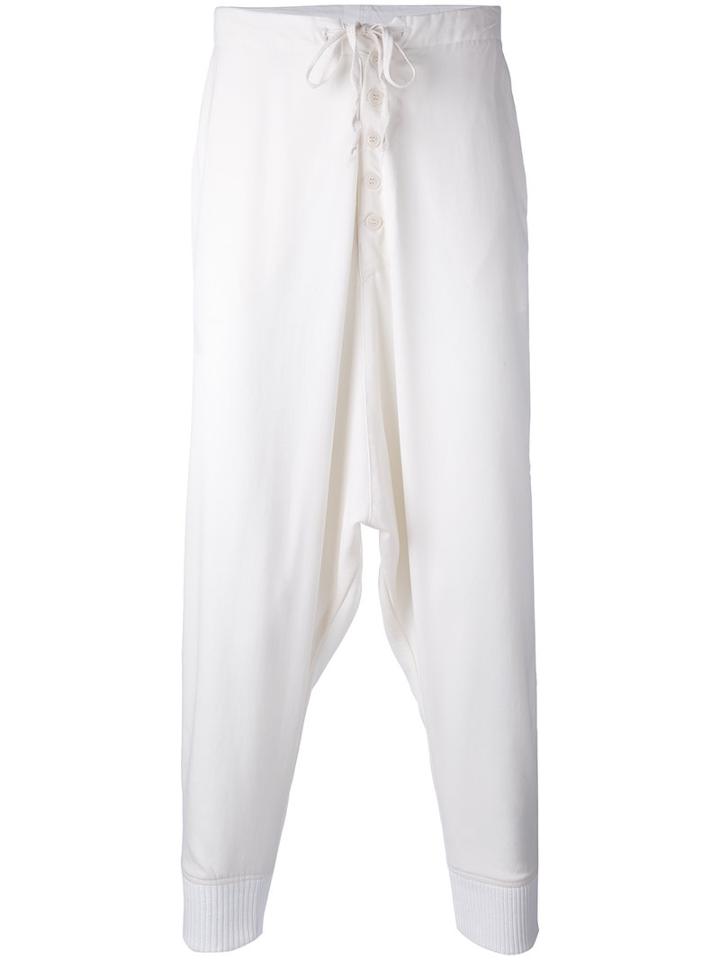 Greg Lauren - Gaberdine Drop-crotch Trousers - Men - Cotton - 2, Nude/neutrals, Cotton