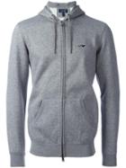 Armani Jeans Zipped Hoodie, Men's, Size: Medium, Grey, Cotton/spandex/elastane