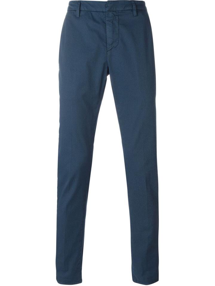Dondup Slim Fit Trousers, Men's, Size: 35, Blue, Cotton/spandex/elastane