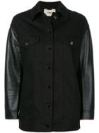 Fendi Karlito-embroidered Denim Jacket - Black