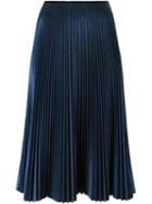 Cédric Charlier Pleated Skirt, Women's, Size: 44, Blue, Silk/polyester