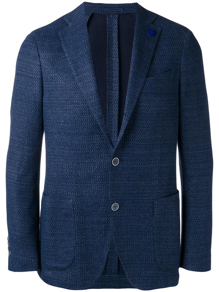 Lardini - Single-breasted Tailored Blazer - Men - Cotton/linen/flax/polyester - 50, Blue, Cotton/linen/flax/polyester