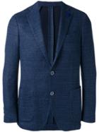 Lardini - Single-breasted Tailored Blazer - Men - Cotton/linen/flax/polyester - 50, Blue, Cotton/linen/flax/polyester