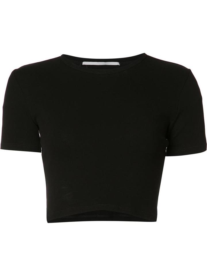 Rosetta Getty Cropped T-shirt, Women's, Size: Small, Black, Cotton