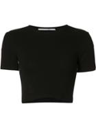 Rosetta Getty Cropped T-shirt, Women's, Size: Small, Black, Cotton