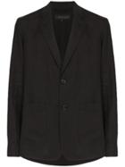 Ann Demeulemeester Single-breasted Linen Blazer - Black