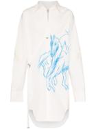 Bed J.w. Ford Horse Printed Cotton Shirt - White