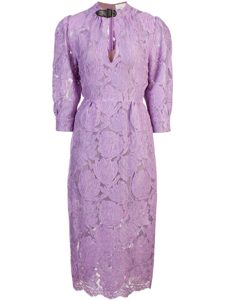 Fleur Du Mal Belted Neck Lace Dress - Pink