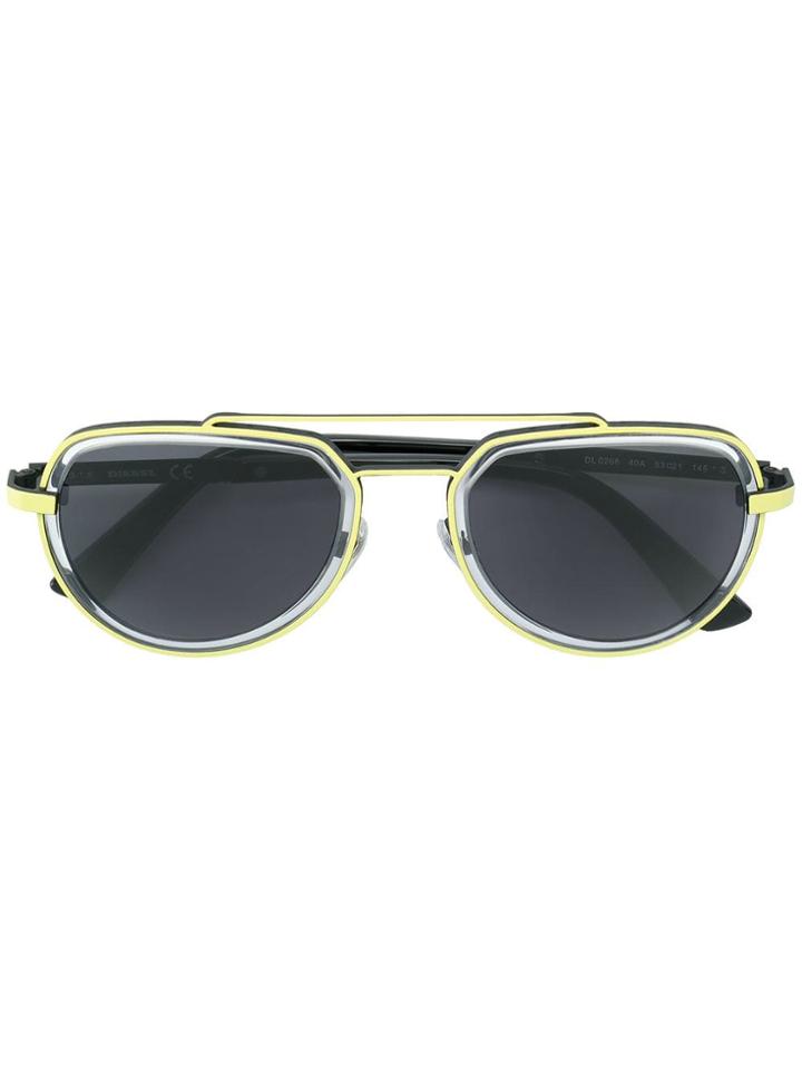 Diesel Aviator Frame Sunglasses - Yellow